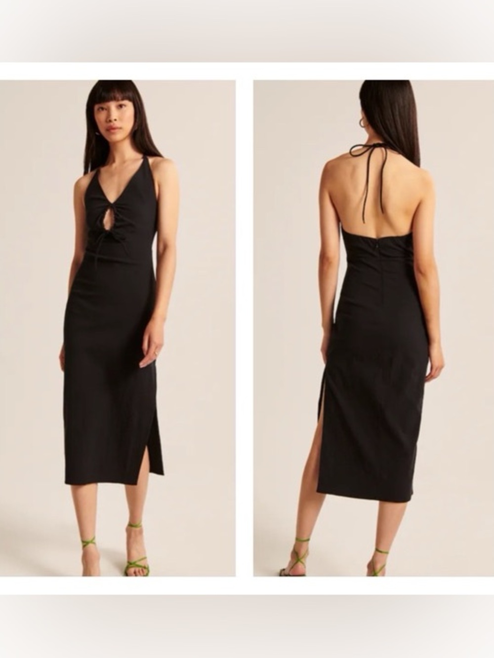 NWT Abercrombie & Fitch Halter Keyhole Midi Dress